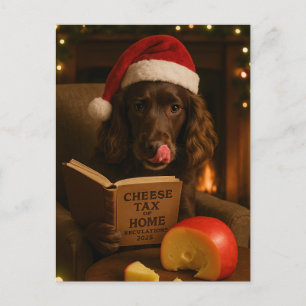 Postale Carte de Noël au chocolat / foie cocker spaniel
