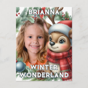 Postale Carte de Noël avec des rennes mignons