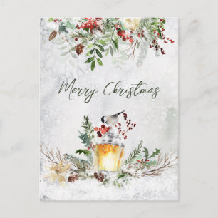 Postale Carte de Noël avec verdure hivernale baie rouge oi