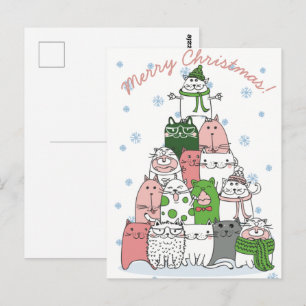 Postale Carte de Noël Chats de Noël