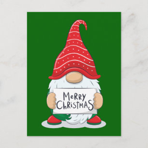 Postale Carte de Noël de gnome joyeux Noël