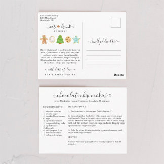 Postale Carte de Noël de recette