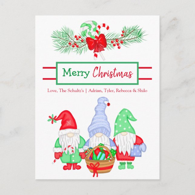 Postale Carte de Noël Festive Personnalisée (Devant)