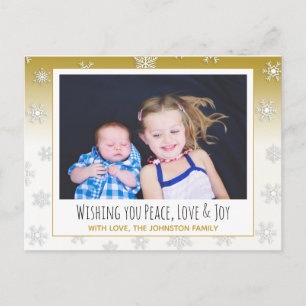Postale Carte de Noël pour vous souhaiter la paix, l'amour