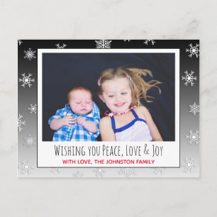Postale Carte de Noël pour vous souhaiter la paix, l'amour