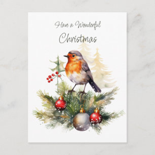 Postale Carte de Noël Rouge-Gorge