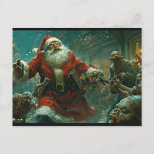 Postale Carte de Noël zombie joyeuse