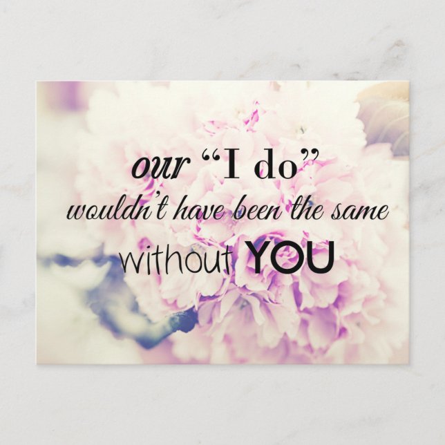 Postale Carte de note Merci mariage (Devant)