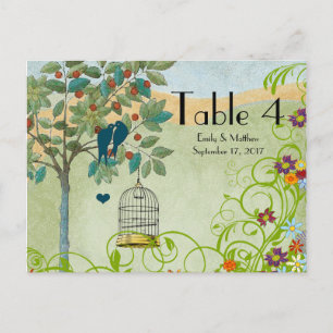 Postale Carte de numéro de Mariage Inséparables vintages e