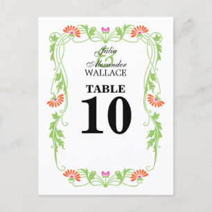 Postale Carte de numéro de tableau pour les fleurs et les 