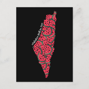 Postale Carte de Palestine remplie de pastèques   Palestin