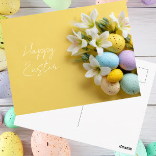 Postale Carte de Pâques avec oeufs de Pâques