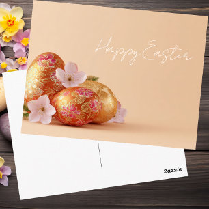 Postale Carte de Pâques avec oeufs de Pâques