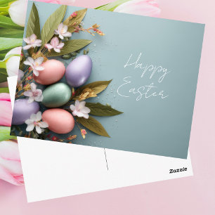 Postale Carte de Pâques avec oeufs de Pâques