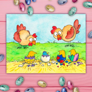 Postale Carte de Pâques de Nicole Janes avec des poussins