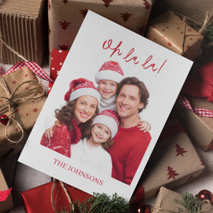 Postale Carte de Photo de Famille Personnalisée Oh La La