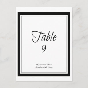 Postale Carte de placement de table à bordure noire élégan