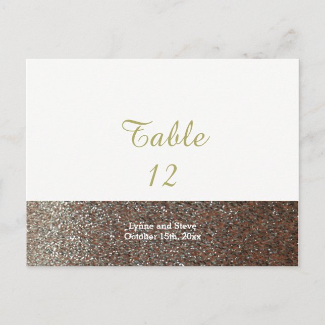 Postale Carte de placement de table à paillettes fausses r (Devant)