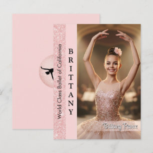 Postale Carte de portrait d'autographe de danse avec paill