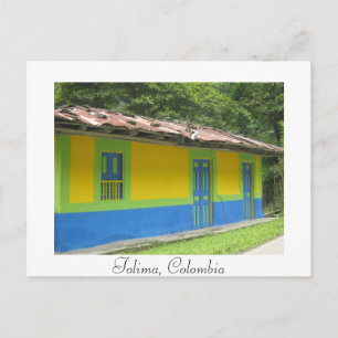 Postale Carte de poteau de maison peinte colombienne