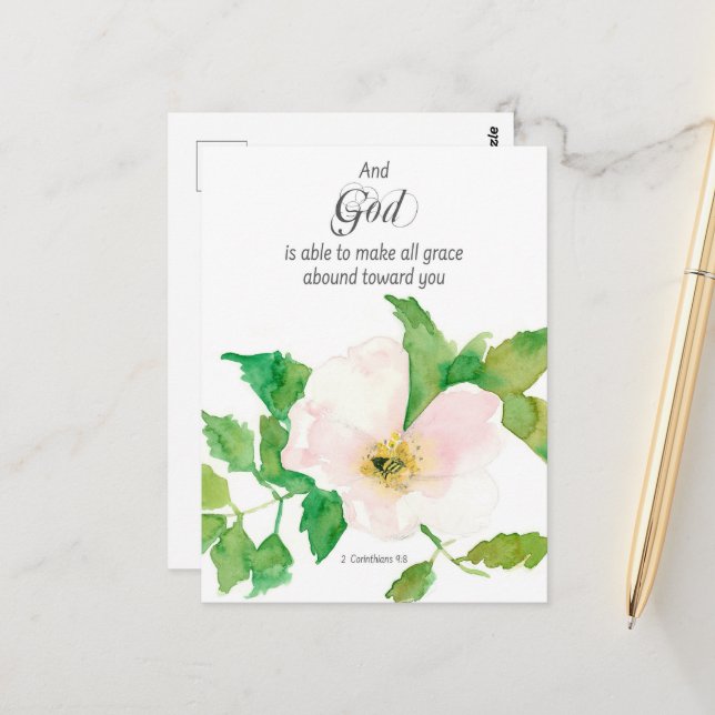 Postale Carte de prière 2 Corinthiens Écriture Biblique Pr (Devant/Arrière en situation)