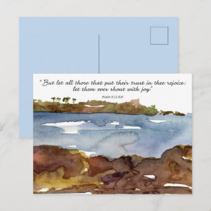 Postale Carte de prière des Écritures des Psaumes Aquarell