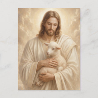 Postale Carte de prière funéraire Jésus Bon Berger