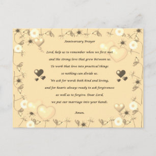 Postale Carte de prière pour couple d'anniversaire de mari
