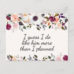 Postale Carte de proposition de bonne aquarelle Floral Bri