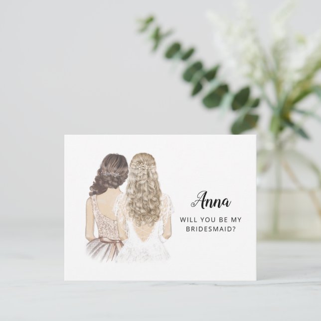 Postale Carte de Proposition de Demoiselle d'Honneur (Debout devant)