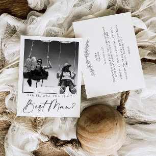 Postale Carte de proposition de témoin de mariage avec pho