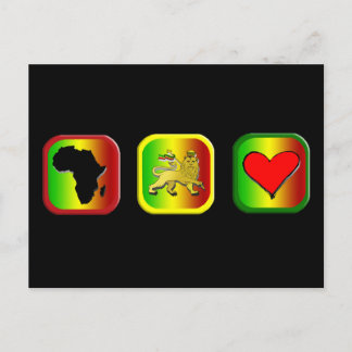 Postale Carte de Rasta Afrique Un Lion d'Amour de Juda