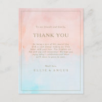 Carte de réception Merci d'été Sunset Watercolor