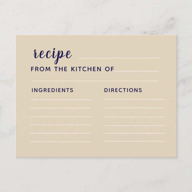 Postale Carte de recette (Devant)