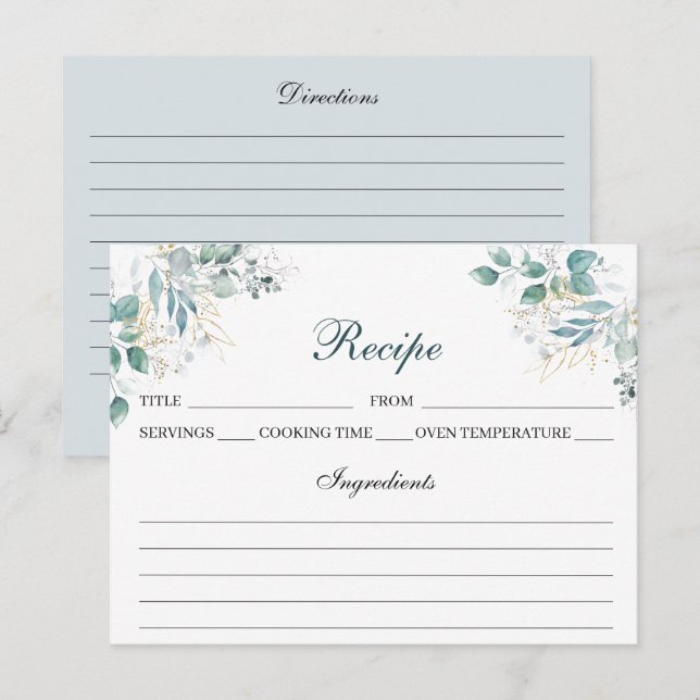 Postale Carte de recette aquarelle (Devant / Derrière)