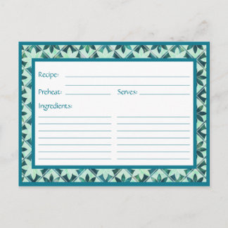 Postale Carte de recette Carreaux de fleurs décoratifs Aqu