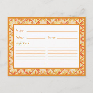 Postale Carte de recette Carreaux floraux décoratifs d'aut