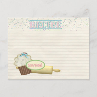 Postale carte de recette cupcake