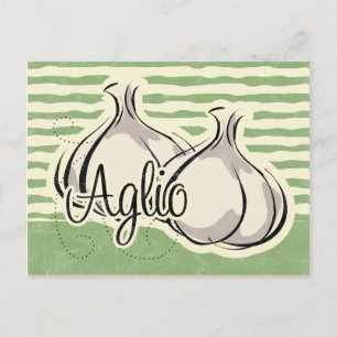 Postale Carte de recette d'ail italien