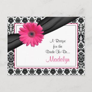 Postale Carte de recette Damask Pink Gerber Daisy pour la 