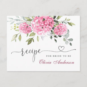 Postale Carte de recette de douche de mariée d'hortensia r