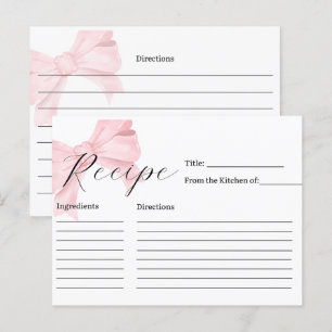 Postale Carte de recette de Fête des mariées Bow rose