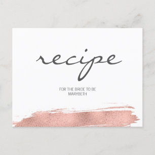 Postale Carte de recette de Fête des mariées de brosse ros