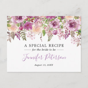 Postale Carte de recette de Fête des mariées de fleurs d'a