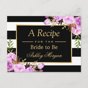 Postale Carte de recette de Fête des mariées de rayures fl