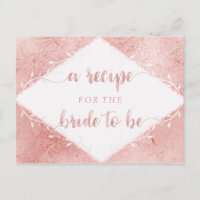 Carte de recette de Fête des mariées rose Gold Shi