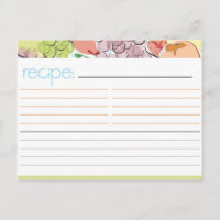 Carte de recette de fruits