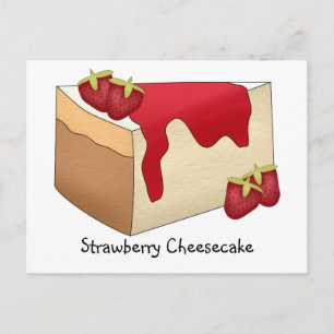 Postale Carte de recette de gâteau au fromage et fraise