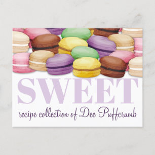 Postale Carte de recette de gâteaux de gâteau de macaron m