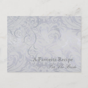 Postale Carte de recette de mariage rococo argenté vintage